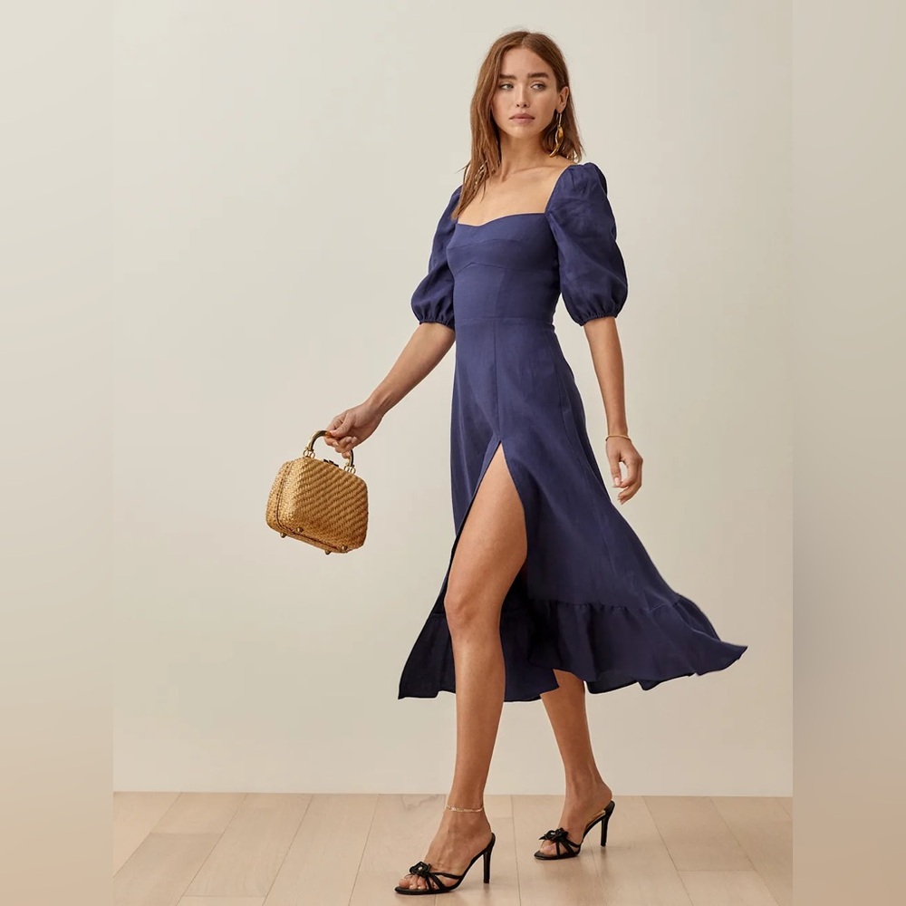Reformation Belgium Linen Dress Danube - Size 12